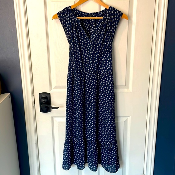 J. Crew Mercantile navy cap sleeved light weight dress size XS - Picture 3 of 10